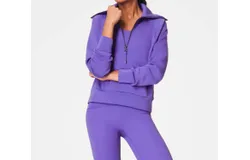 Spanx Airessentials Half Zip In Vibrant Lilac
