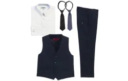 Gioberti Boys 5 Piece Vest and Pants Set with Shirt and Ties