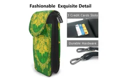 Chi Eta Phi Sorority Pattern Pu Leather Crossbody Phone Bag Card Slots Flip Phone Purse With Adjustable Strap 7&period;6x4&period;9inch