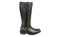 Milwaukee Leather Women&apos;s Classic Leather 14-Inch Harness Square Toe Tall Boots In Black