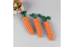 Carrot-Shaped Dog Chew Toy &vert; Cotton Rope Knot Toy for Pets&comma; Durable and Safe
