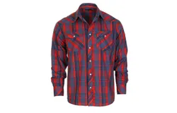 Gioberti Men&apos;s Western Plaid Long Sleeve Shirt with Pearl Snap-on
