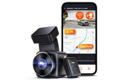 Vantrue E1 2&period;7K WiFi Mini Dash Cam&comma; Voice Control Front Car Dash Camera with GPS&Speed&comma; Super Night Vision&comma; Wireless Controller&App&comma; 24 Hours Parking Mode&comma; Buffered Motion Detection&comma; Support 512GB Max