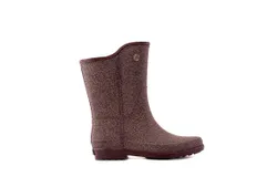 Ulan Fabric Touch Rain Boots In Brown