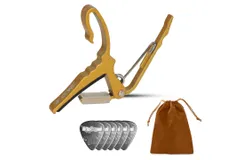 Capo Aluminum Universal Guitar String Clip w Metal Spring &plus; 6Pcs Guitar Picks &plus; Carry Bag