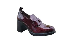 Wonders Women&apos;s Patent Heeled Loafers In Caribu Vino &lpar;Wine Patent&rpar;