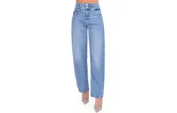 Frame Double High Waist Band Barrel Jeans In Weston