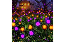 6-Pack Solar Garden Lights, 60 LED Firefly Lights Solar Outdoor (Sway by Wind), Waterproof Swaying Solar Lights-Colorful light