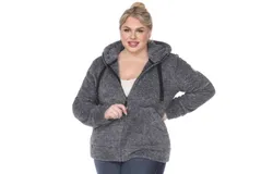 Plus Size Hooded Sherpa Jacket