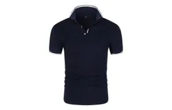 Playeras Caballero Camisa Casual Manga Corta Ocio Azul marino