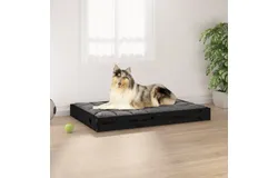 Dog Bed Black 36"x25&period;2"x3&period;5" Solid Wood Pine