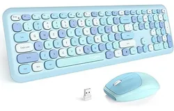 Wireless Keyboard and Mouse Combo Silent&comma; Slim Compact 2&period;4G USB Full Size&comma; Cute 110 Keys Keyboard for PC&comma; Notebook&comma; MacBook&comma; Tablet&comma; Laptop&comma; Windows System