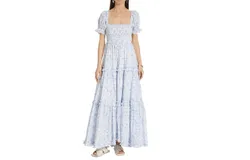 CAROLINE CONSTAS Women&apos;s Zuri Dress&comma; White Blue Camel Toile Maxi Dress