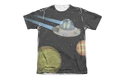 Rick And Morty Rick And Morty In Space Adult Poly&sol;Cotton Short Sleeve Tee &sol; T-Shirt
