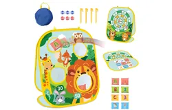 Bean Bag Toss Game for Kids&comma;3 in 1 Dinosaur Board Safe Dart Game Foldable Home Game Party Game Toys for 3 &plus; Year Old Boy Girl Indoor Outdoor Activity Best Gifts-Thickened animal version &lpar;8 sandbags and 6 sticky balls&rpar;