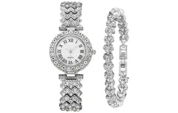 BESTKANG Women Diamond Watchs Luxury Fashion Ladies Bangle Bracelet Set Wrist Watch Female Dress Watch &lpar;Silver&rpar;