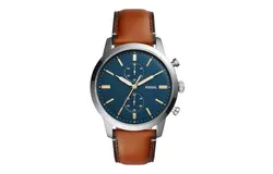 Reloj Fossil Hombre &vert; Coleccion Townsman &vert; Modelo FS5279 &vert; Caja Redonda &vert; Ø 42mm Acero inoxidable &vert; Cierre Hebilla &vert; Movimiento Cuarzo &vert; Dial Azul &vert; Cristal Mineral &vert; Correa Cuero Marrón &vert; 50m &sol; 5 ATM &vert; Línea Lujo