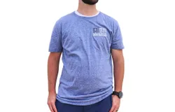 Burlebo "rad Dad" Short Sleeve Tee In Heather Blue