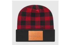 Cows X Cacti Midwest Plaid Beanie In Buffalo Red