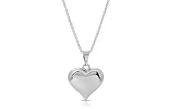 Joy Dravecky Puffy Heart Necklace In Silver