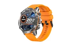 Smart Watch Fitness Tracker for Men and Women &lpar;Make&sol;Receive Calls&rpar; 1&period;43 Inch Touch Screen Bluetooth Smart Watch Waterproof Outdoor Digital Sports Sleep Heart Rate Monitor &lpar;Orange Silicone Strap&rpar;