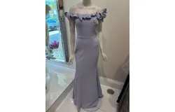 Aida Long Cocktail Dress In Light Blue