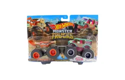 Hot Wheels Monster Trucks 1&colon;64 Scale Demolition Doubles&comma; Carbonator XXL vs 1 Bad Scoop