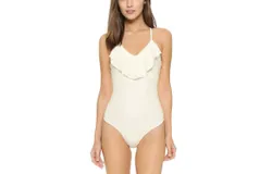 Shoshanna Daisy Ruffle Maillot One Piece In Ivory