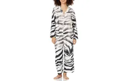 Natori Tigre Notch Pajama Set In Alabaster