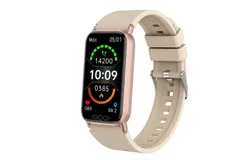 Ultra Slim Fitness Tracker with Oxygen&comma; Blood Pressure&comma; 24&sol;7 Heart Rate and Sleep Tracking&comma; IP68 Waterproof Activity Tracker and Smartwatch with Step Tracker and Pedometer for Women&comma; Men &lpar;Beige&rpar;