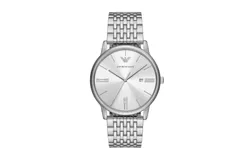 Emporio Armani Men&apos;s Three-Hand Date Silver Stainless Steel Bracelet Watch &lpar;Model&colon; AR11599&rpar;