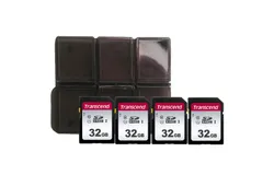 4x Transcend 32GB SDXC&sol;SDHC 300S Memory Card TS32GSDC300S with Memory Card Holder