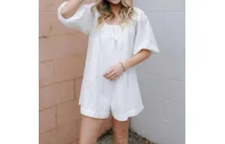 Le Lis Eyelet Romper In White