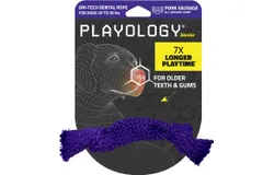 Silver Dri-Tech Dental Rope for Medium Senior Dogs up to 50lbs | Engaging All-Natural Pork Sausage Scented Dog Chew Toy | Non-Toxic Materials for Older Teeth