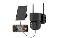 Wifi Solar Camera&comma; Solar Security Cameras Wireless Outdoor&comma;2MP&comma;Black