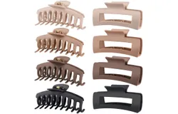 LuSeren Hair Clips for Women，Large Hair Claw&comma;Neutral Colors-color A