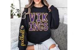 Farm Life Crafting Vikings Football Crewneck In Black