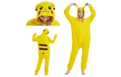 Adult Onesie Halloween Costume - Plush One Piece Cosplay Suit for Adults&comma; Men and Women，Pikachu&comma;small