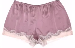 Samantha Chang Silk Tap Shorts In Soft Plum