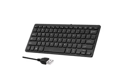 K-1000 Mini Keyboard 78-key Mini Keyboard USB Powered Wired Keyboard Chocolate Keyboard Portable Office Keyboard Black