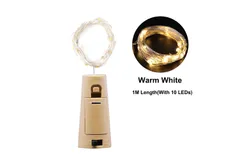 1 Meter 10 LEDs Copper Wire Fairy Light Wine Bottle Cork Shaped String Lights Bottle Stopper Atmosphere Lamp for Christmas Holiday Festival DIY Home Party Decoration