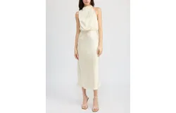 En Saison Greta Bias Dress In Champagne