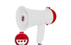 5Core Megaphone Bullhorn Speaker 15W Mini Battery Power Bull horn w Siren 400 Yard Range White