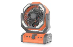 Portable Rechargeable Camping Fan - 20000mAh Cordless Battery Powered Fan with LED Lantern&comma; Remote Auto Oscillating USB C Table Battery Operated Tent Fan for Travel Outdoor Beach&comma;Black&sol;orange