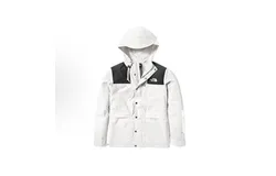 The North Face Unisex White MARTIS Hiking Outdoor Assault Jacket - Contrast Stitching&comma; Letter Brand LOGO Embroidery&comma; Hooded&comma; Long Sleeve&comma; Waterproof&comma; Windproof & Warm