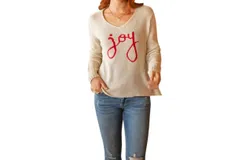 Wooden Ships Joy To The World Lightweight Sweater In Half Moon&sol;red Ginger