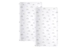 Rainbow Changing Pad Cover Diaper Changing Table Pad Covers 2 Pack 32&bsol;u201dx17&bsol;u201dx5&period;5&bsol;u201d for Standard Baby Changing Pads Universal Microfiber Soft Cradle Sheets for Baby Boys Girls