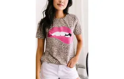 Now N Forever Pink Lipstick Top In Beige&sol;leopard