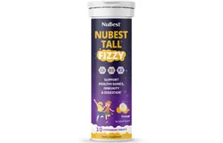 NuBest Tall Fizzy&comma; Effervescent Tablets for Ages 4&plus;&comma; Orange Flavor&comma; 10 Servings