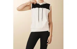 Losano Sleeveless Warm Up Hoodie In Dune&sol;black